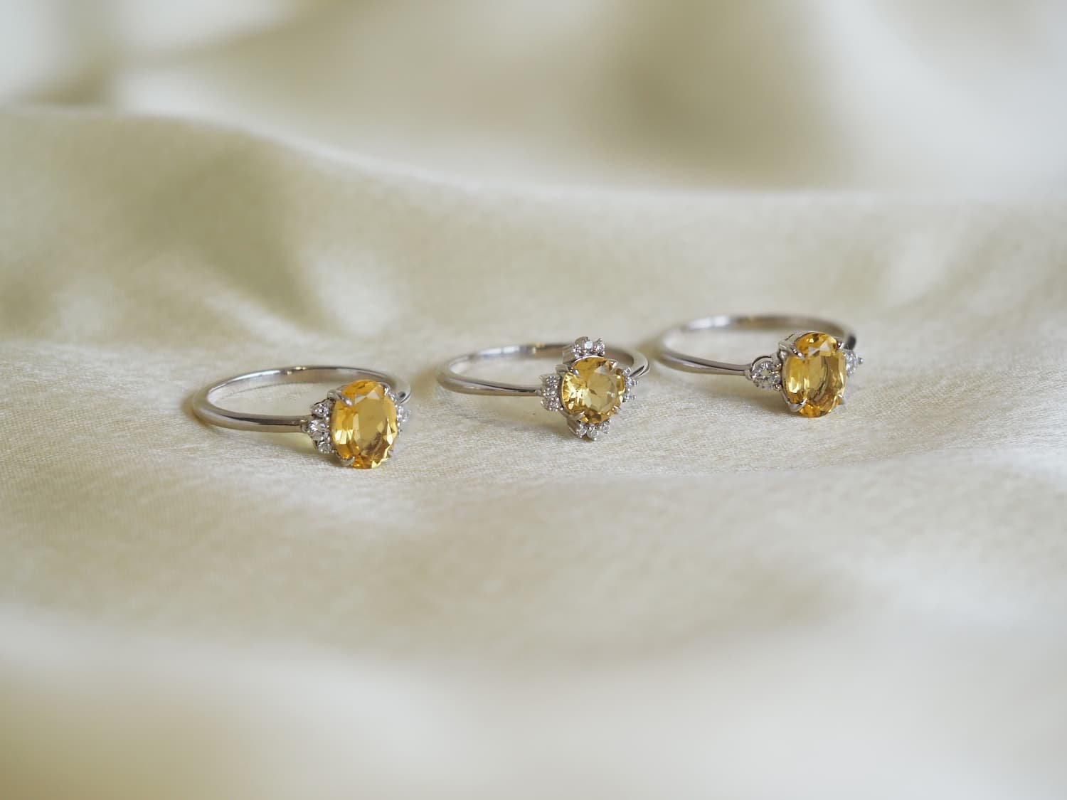 Yellow sapphire engagement rings