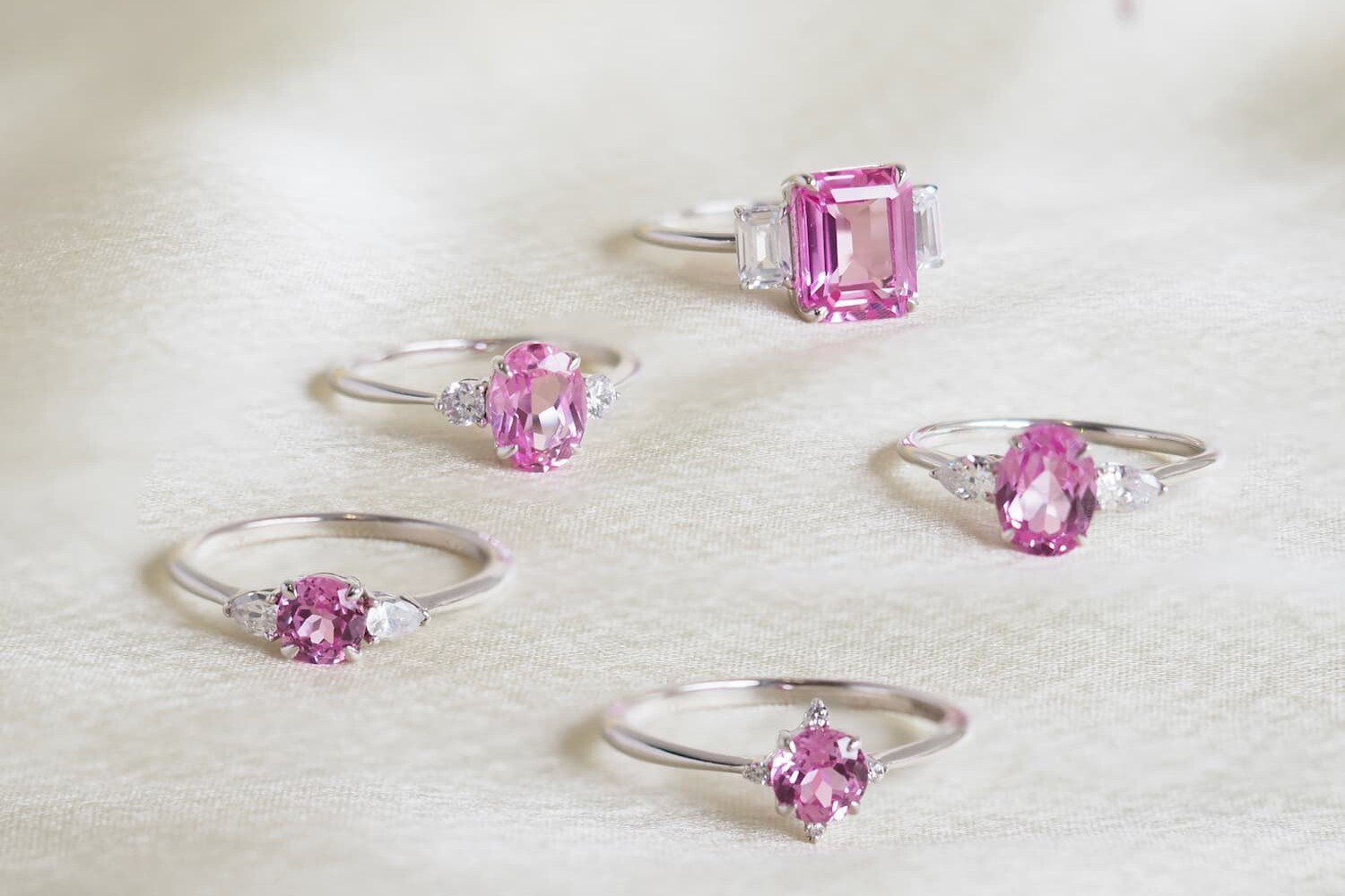 Pink sapphire engagement rings