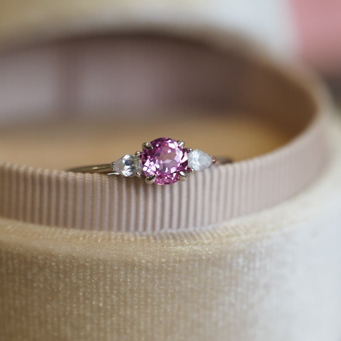 Pink Sapphire Engagement Ring - Jude