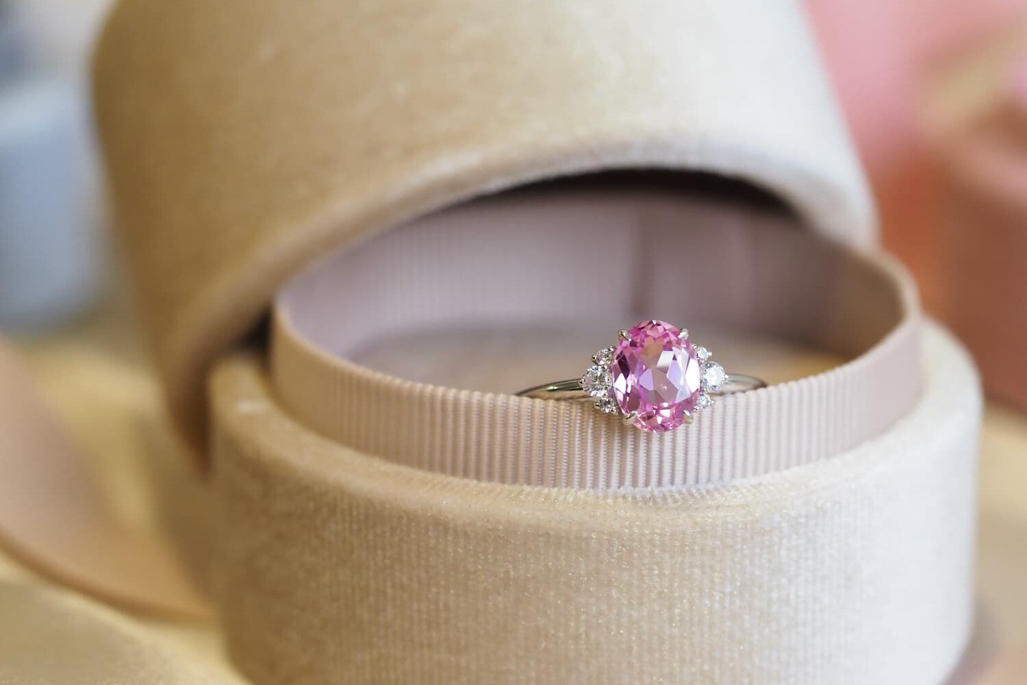 Pink Sapphire Engagement Ring - Sophia
