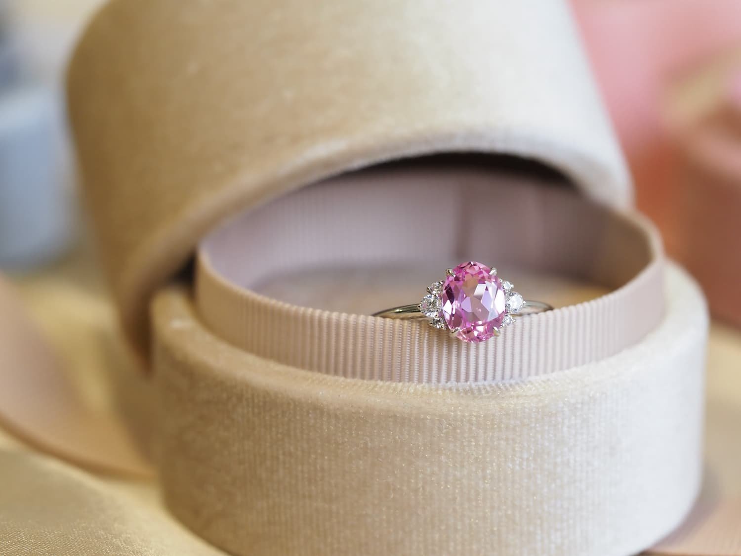 Pink Sapphire Engagement Ring - Sophia