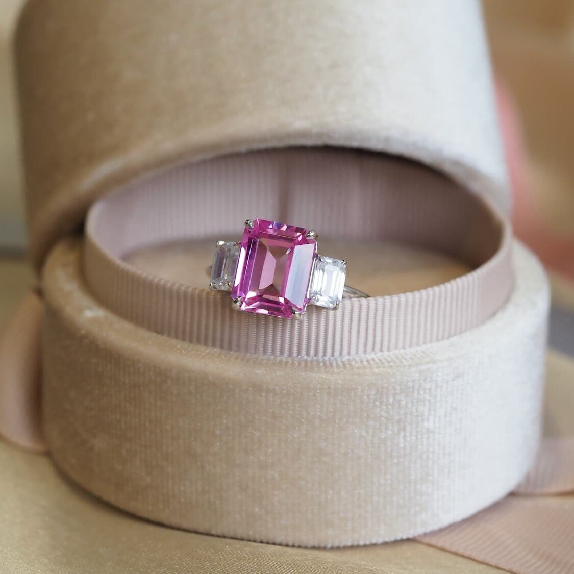 Pink Sapphire Engagement Ring - Jenna
