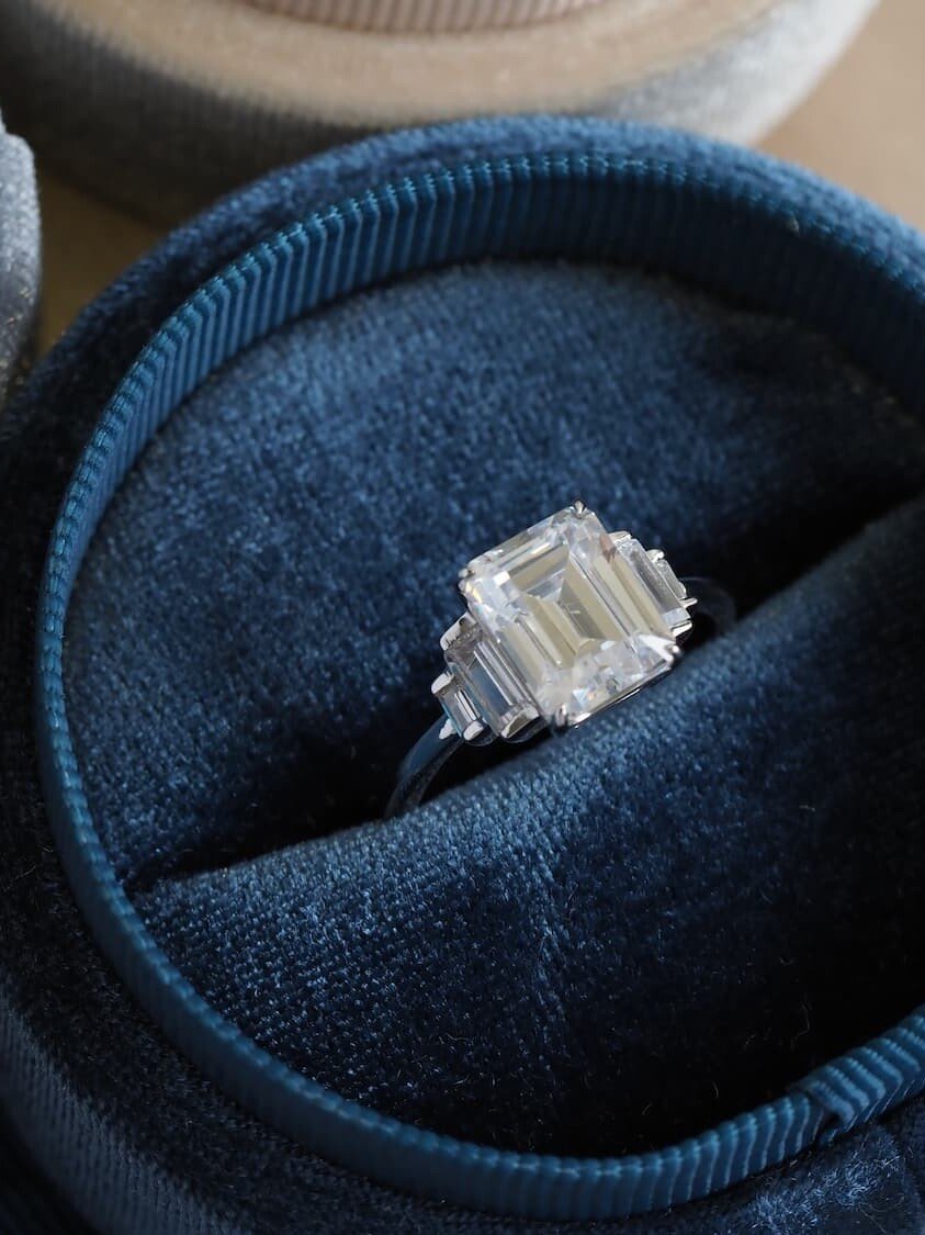 Bespoke Made to Order emerald diamond ring
