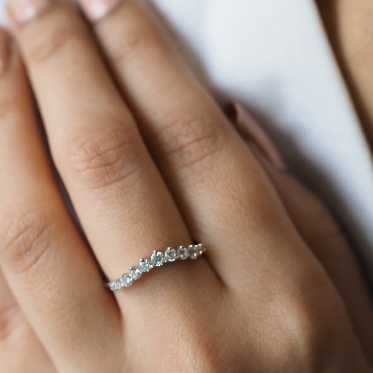 Charlotte diamond ring for women stackable ring