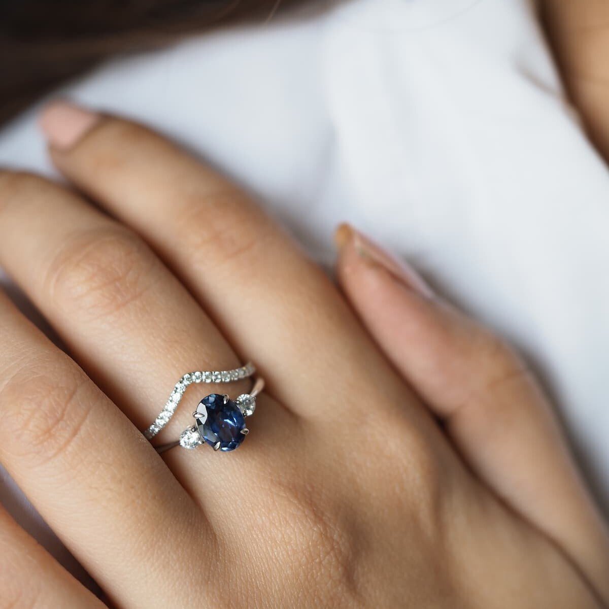 Emma blue sapphire ring for women
