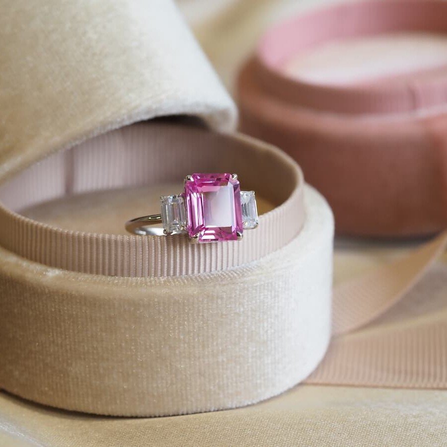 Jenna Pink Sapphire & diamond ring
