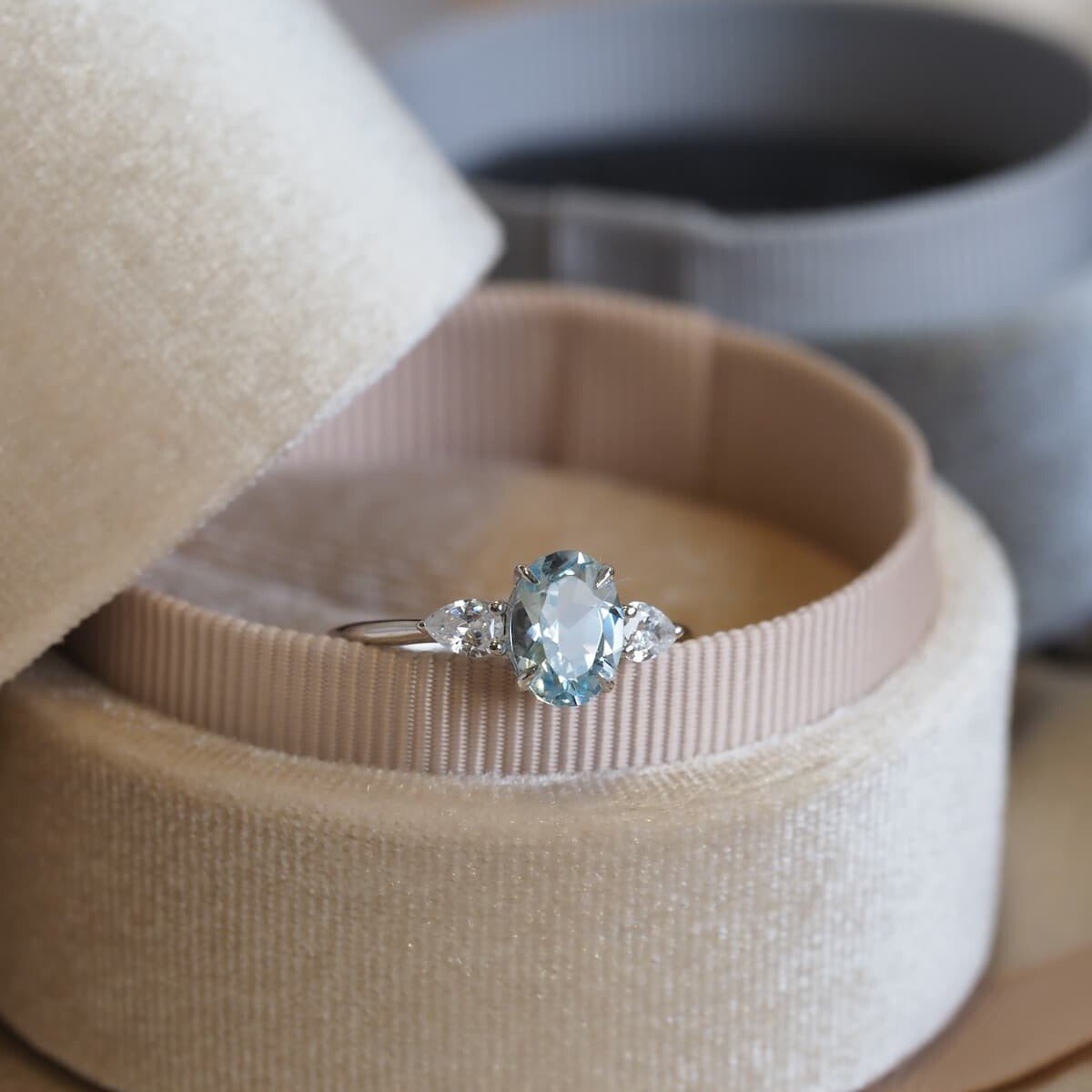 blue stone diamond ring