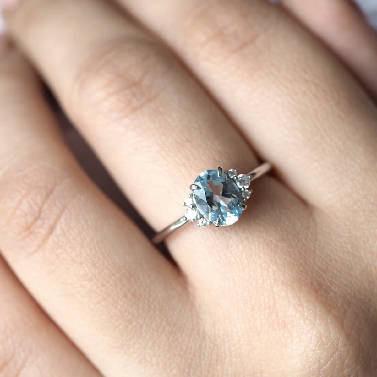 3Ct Pear Cut Aquamarine Diamond Halo Engagement Ring Solid 14K White Gold  Finish | eBay