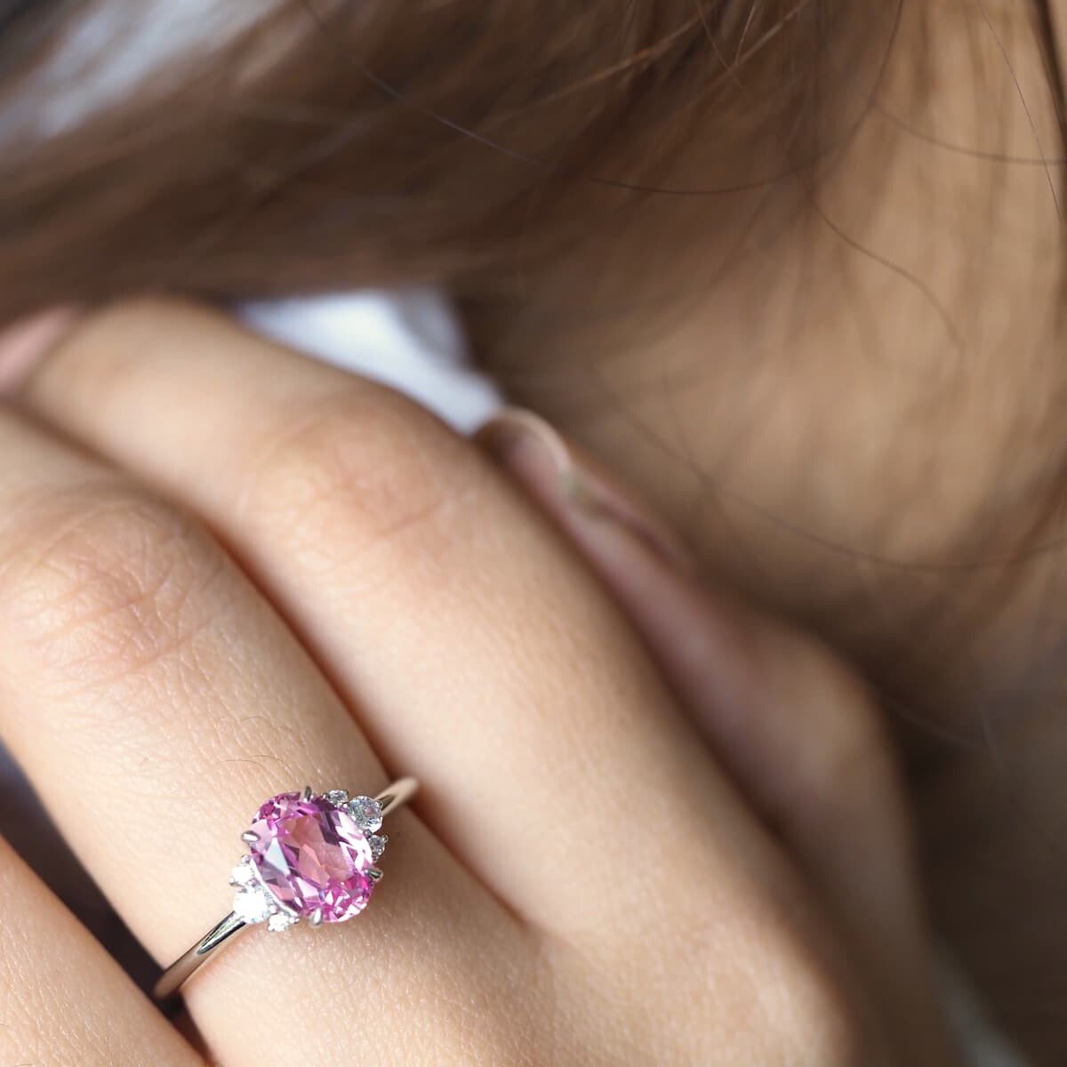 Sophia Pink Sapphire Engagement Ring