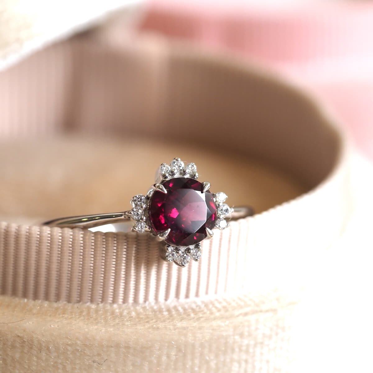 pink garnet ring